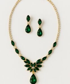 Set de Colla y Aretes GD-Esmeralda LCAC255GNIDF 02060255