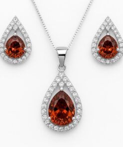 Set de collar y aretes 074 SL Rojo VJ   02510074
