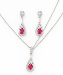 Set de collar y aretes 074 SL Rosa VJ     02511074