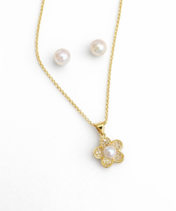 Set de Collar y Aretes 10071018SRDY GD/Perla AA  02062018